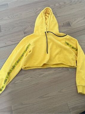 Kith yellow cropped hoodie
